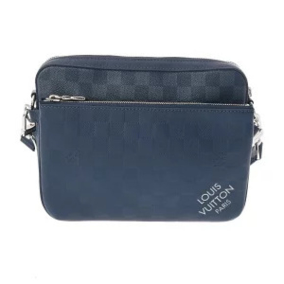 Louis Vuitton Handbags - Louis Vuitton Damier Graphite Black Infini Black Trio Messenger Bag Blue